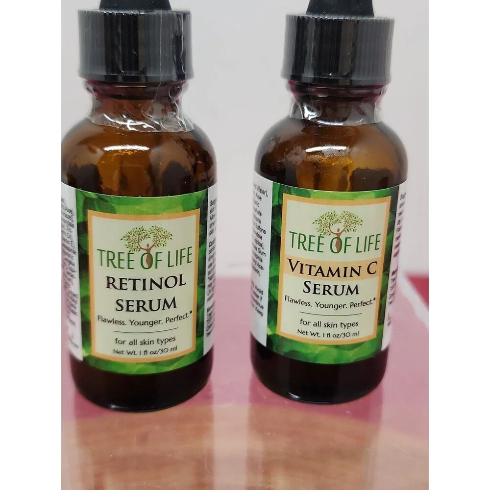 Tree Of Life Retinol Serum And Vitamin C Serum For All Skin Types 2~1 Oz Bottles